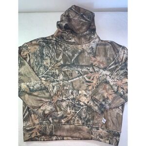 Akimbo Mens Realtree Edge Camo Hoodie Organic Cotton Boxy Streetwear Brown Large